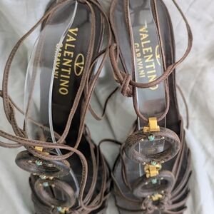 Valentino Gavarani Brown Strappy Sandals